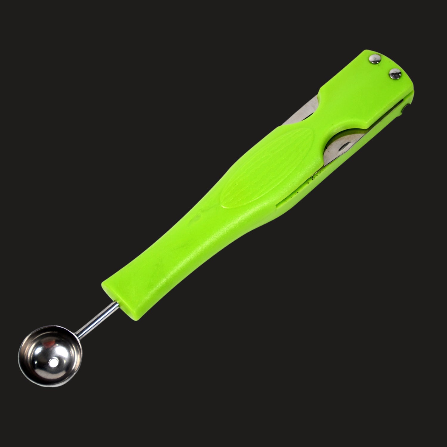 2814 Stainless Steel Fruit Scooper Seed Remover Melon Baller Carving Knife Double Sided Melon Baller for Watermelon Ice Cream. DeoDap 2814 Stainless Steel Fruit Scooper Seed Remover Melon Baller Carving Knife Double Sided Melon Baller for Watermelon Ice Cream. DeoDap